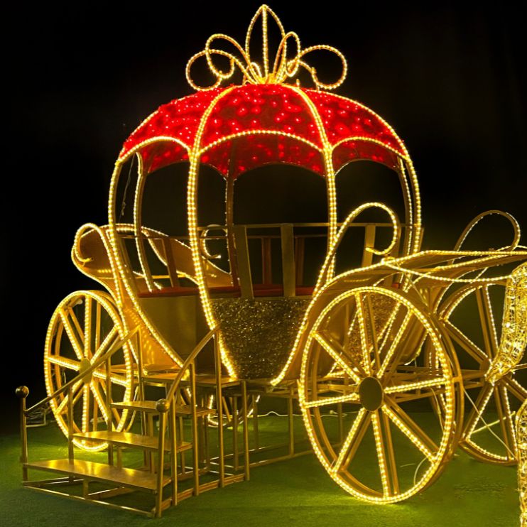 3.3m 3D Carriage & Horses Commercial Christmas Seating Display