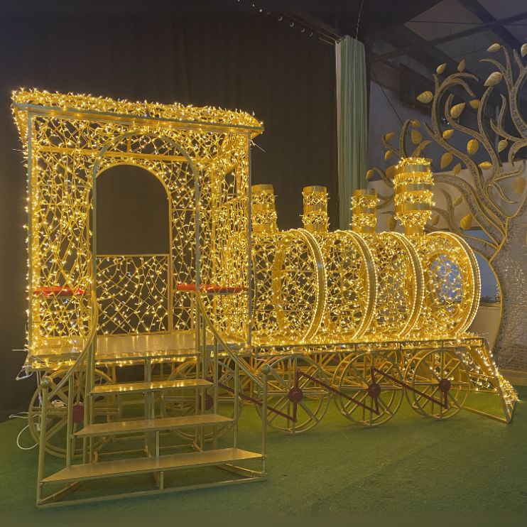 3.2m 3D Christmas Train Commercial Christmas Seating Display