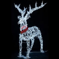 2m Ice White Reindeer with Bell Commercial Christmas Display