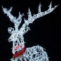 2m Ice White Reindeer with Bell Commercial Christmas Display - 2
