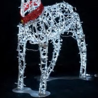 2m Ice White Reindeer with Bell Commercial Christmas Display - 3