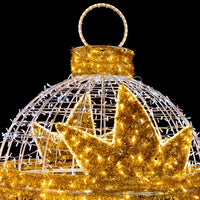 2.1m White & Gold Star Bauble Ball Commercial Christmas Display - 3