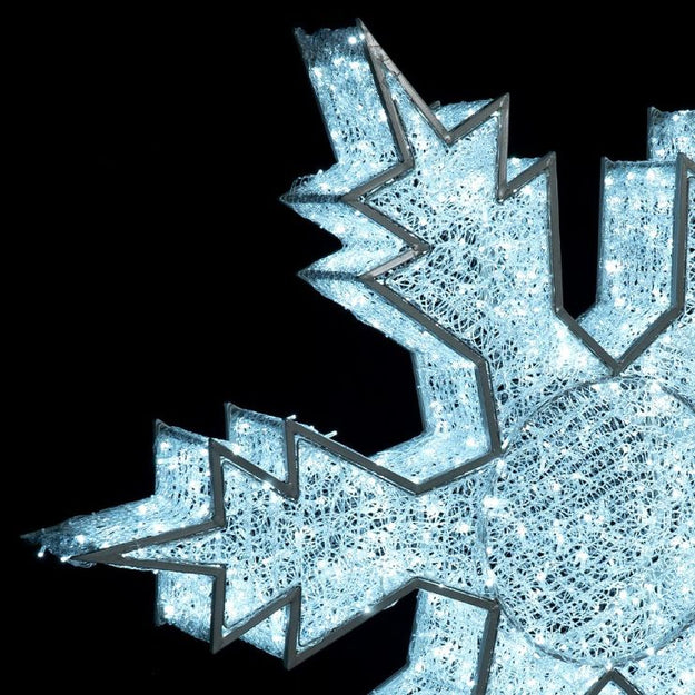 1.7m Ice White Standing Snowflake Commercial Christmas Display