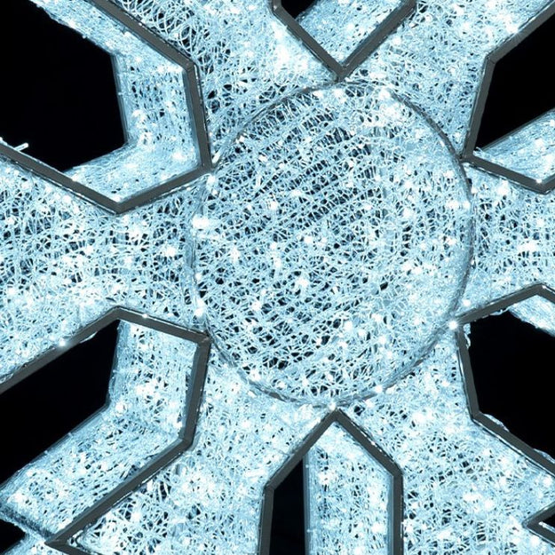 1.7m Ice White Standing Snowflake Commercial Christmas Display