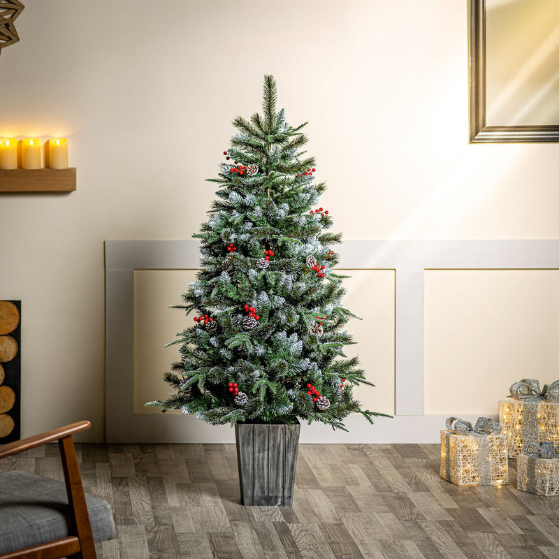 5ft New Jersey Spruce Pre Lit Potted Artificial Christmas Tree