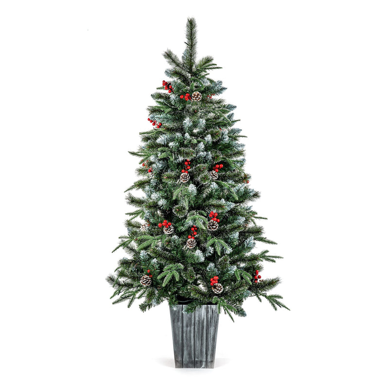 5ft New Jersey Spruce Pre Lit Potted Artificial Christmas Tree