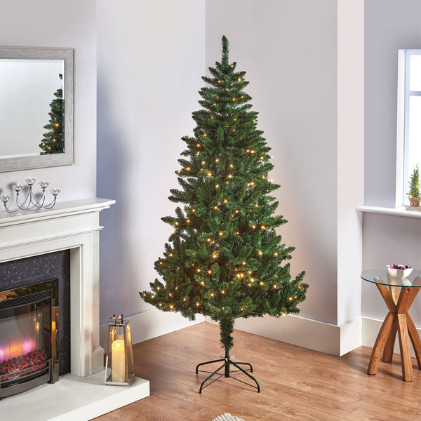 6ft Pre Lit Douglas Fir Artificial Christmas Tree with 180 Warm White LED's