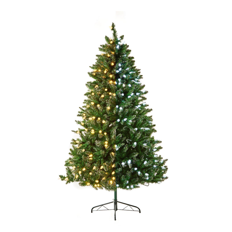7ft Pre Lit Rockingham Forest Artificial Christmas Tree with 320 Colour Switch LED's