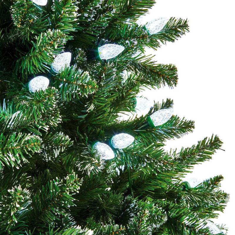 7ft Pre Lit Rockingham Forest Artificial Christmas Tree with 320 Colour Switch LED's