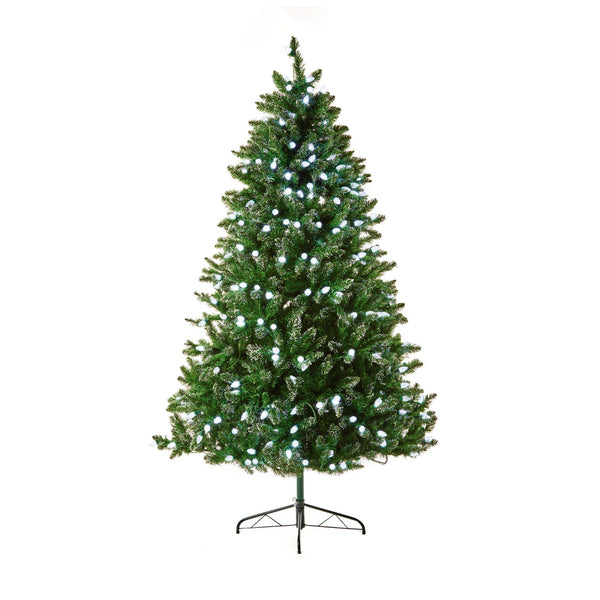 7ft Pre Lit Rockingham Forest Artificial Christmas Tree with 320 Colour Switch LED's