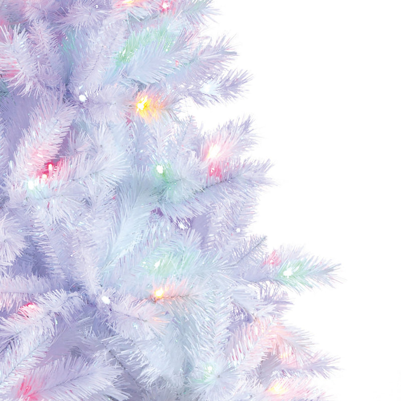 7ft White Spruce Christmas Tree with 400 Multi Coloured LEDs