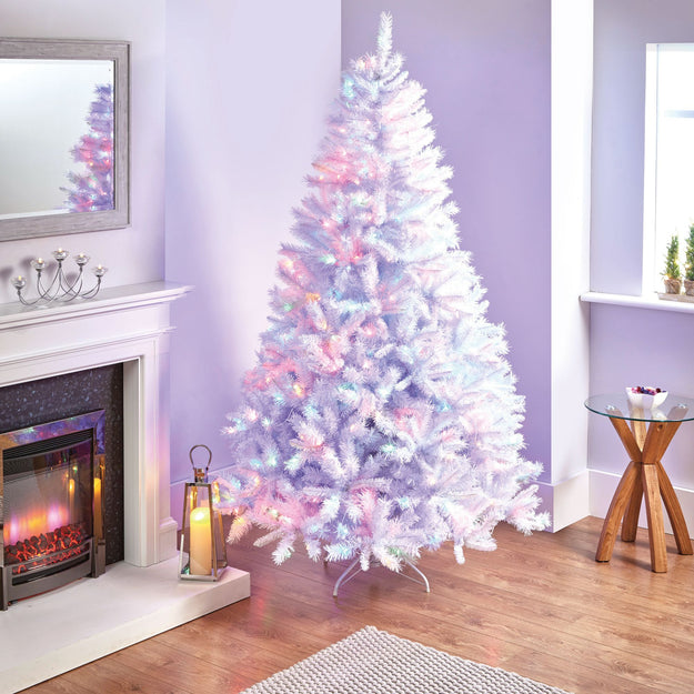 6ft white christmas tree with lights discount