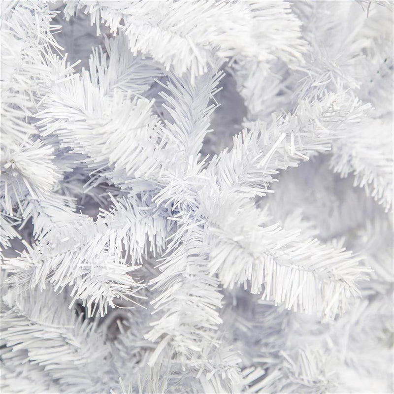 6.6ft White Spruce Pencil Pine Artificial Christmas Tree with Metal Stand