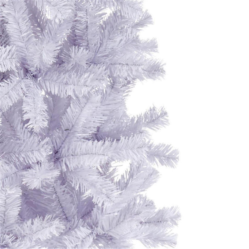 6.6ft White Spruce Pencil Pine Artificial Christmas Tree with Metal Stand