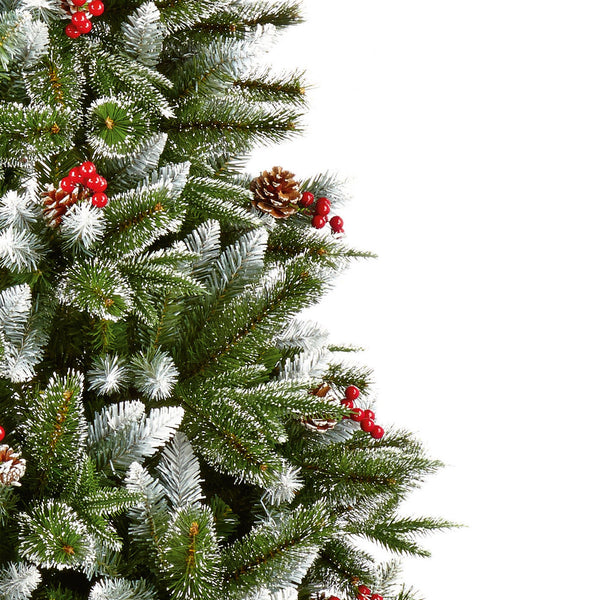 7ft New Jersey Spruce Artificial Christmas Tree with Berries and Cones