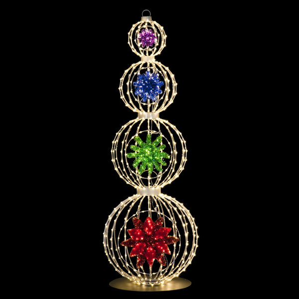 3m Giant Stacked Lit Balls 3D Christmas Commercial Display