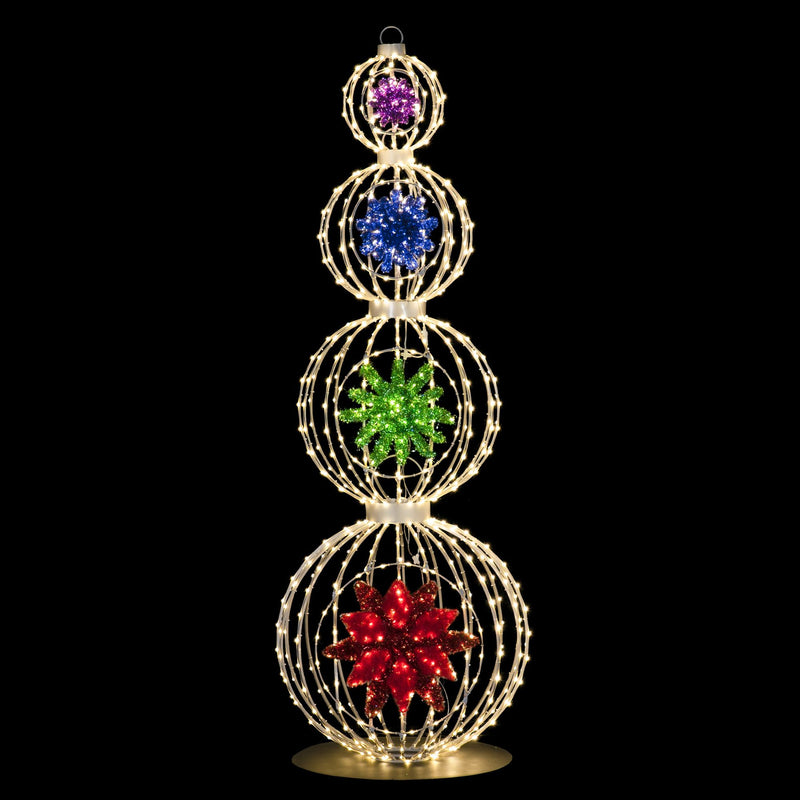 3m Giant Stacked Lit Balls 3D Christmas Commercial Display