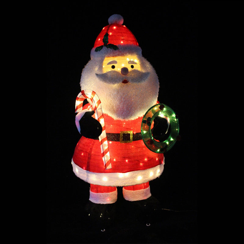6ft Santa Pop Up Fleece LED Christmas Silhouette