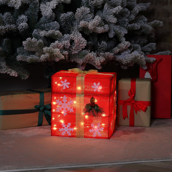 30cm Pop-Up Santa Present Motorised LED Christmas Display
