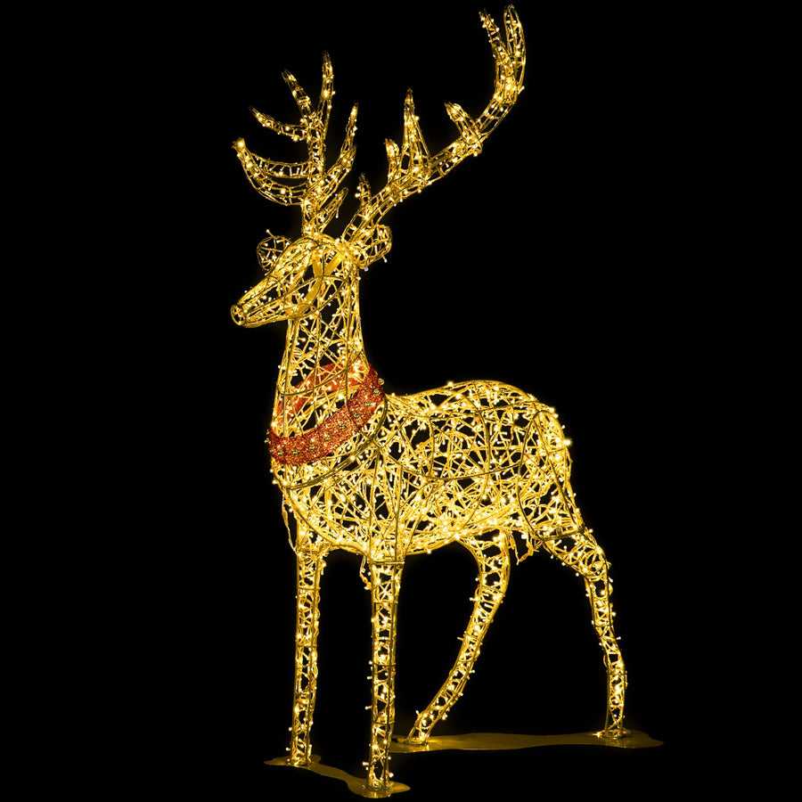 2m Lit Christmas Stag Reindeer Christmas Commercial Display