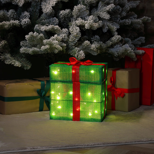 30cm Pop-Up Reindeer Present Motorised LED Christmas Display