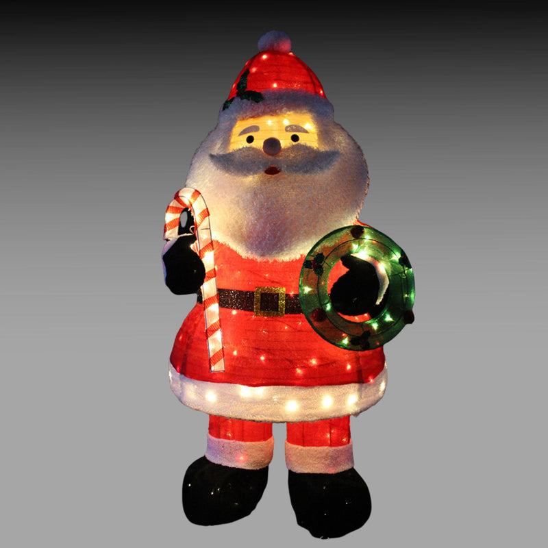 6ft Santa Pop Up Fleece LED Christmas Silhouette