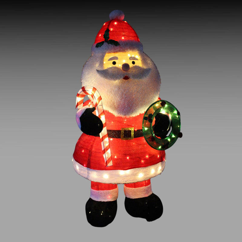 6ft Santa Pop Up Fleece LED Christmas Silhouette