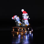40cm Penguins On Sleigh LED Christmas Acrylic