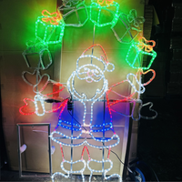 2m Santa Juggling Christmas Presents Animated Neon Rope Light Display