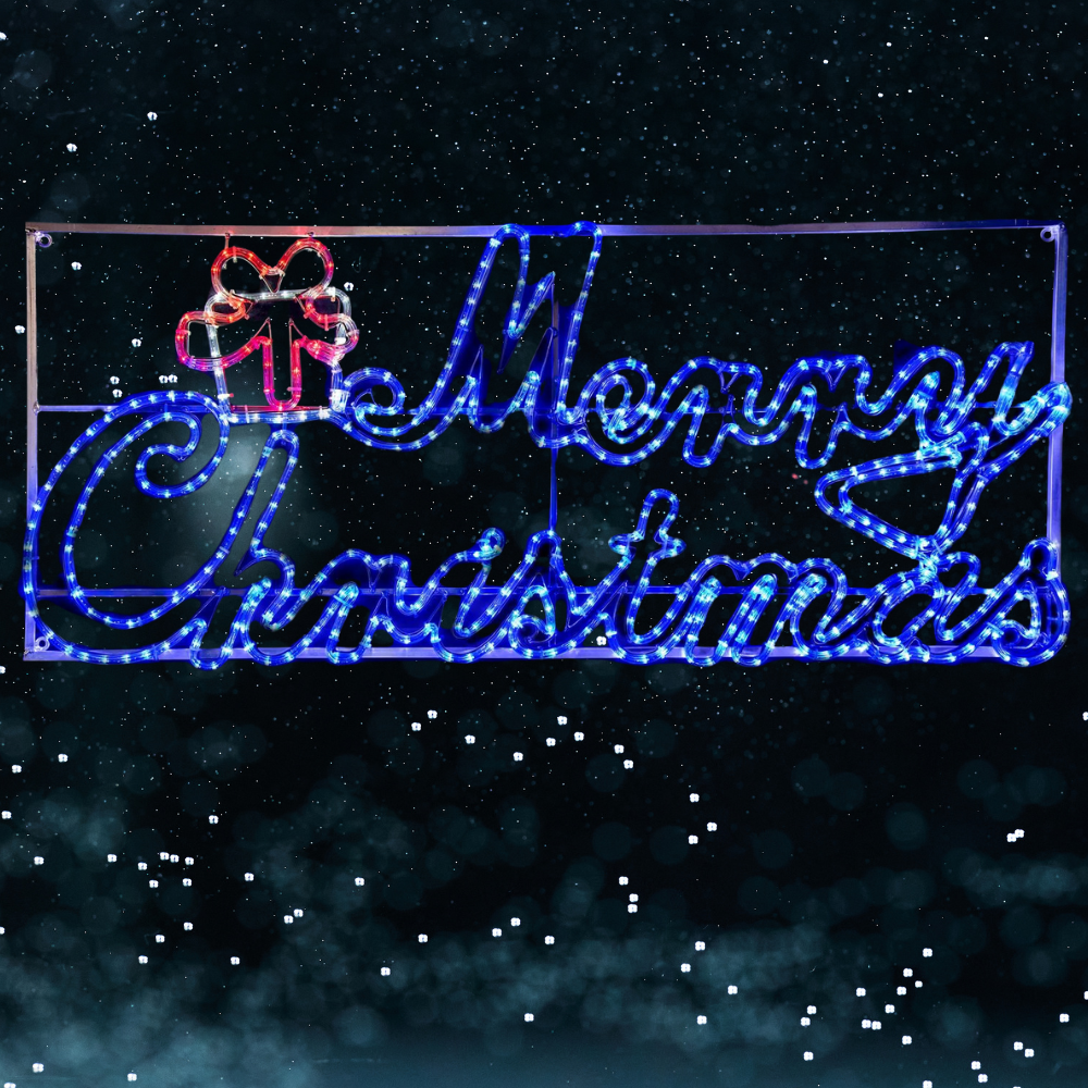 1.6m Merry Christmas Sign LED XP Outdoor Silhouette Motif