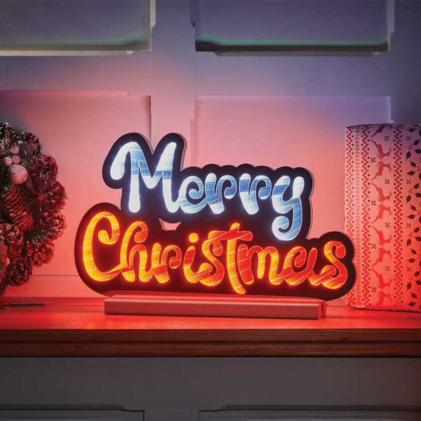 40cm Merry Christmas Sign Magical Christmas Infinity Light