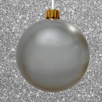 40cm Giant Silver Inflatable Christmas Tree Bauble with Hanger