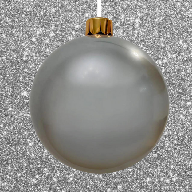 70cm Silver Inflatable Christmas Tree Bauble with Hanger
