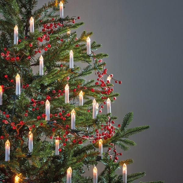Set of 30 LED Festive Clip-on Christmas Tree Candles