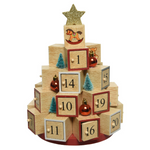 Christmas Wooden Advent Calendar Tree with Glittery Star