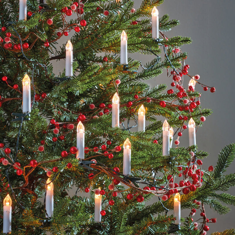 Set of 30 LED Festive Clip-on Christmas Tree Candles
