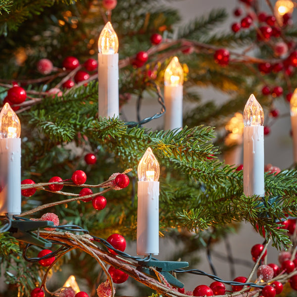 Set of 50 LED Festive Clip-on Christmas Tree Candles