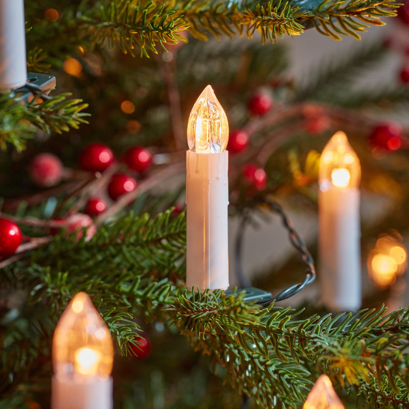 Set of 50 LED Festive Clip-on Christmas Tree Candles