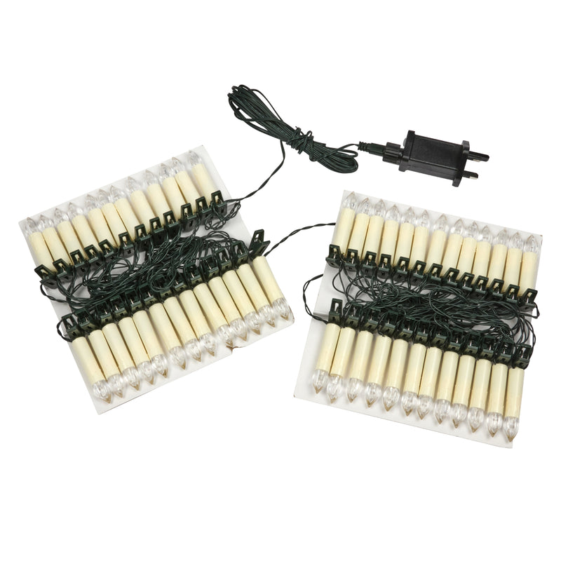 Set of 50 LED Festive Clip-on Christmas Tree Candles