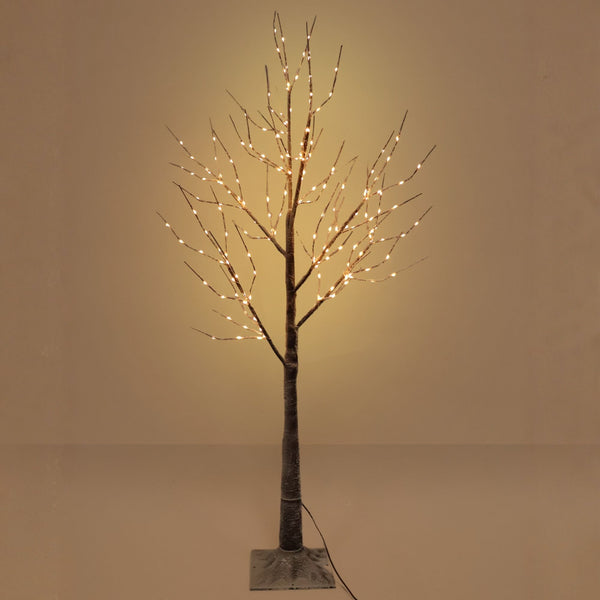 4ft Christmas Snow Tree with 180 Warm White LEDs