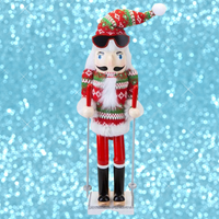 37.5cm Nordic Skier Wooden Christmas Nutcracker - 2