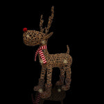 97cm Brown Wicker Rudolph in Boots with 120 Warm White LEDs