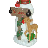 1m Friendly Snowman with Pet Fawn Commercial Christmas Display - 3