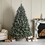 5ft River View Frosted Fir with Pinecones and Berries Christmas Tree