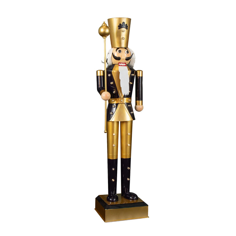 4ft Navy and Gold In Lit Christmas Nutcracker Guard