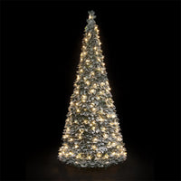 6ft Pre Lit Snow Flocked Holly Pop Up Christmas Tree with 250 Warm White Lights - 3