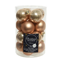 Pack of 16 Butterscotch Real Glass Christmas Tree Baubles