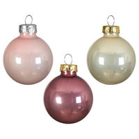 Mix of 16 Velvet Pink Blush Pink and Pearl Christmas Tree Baubles