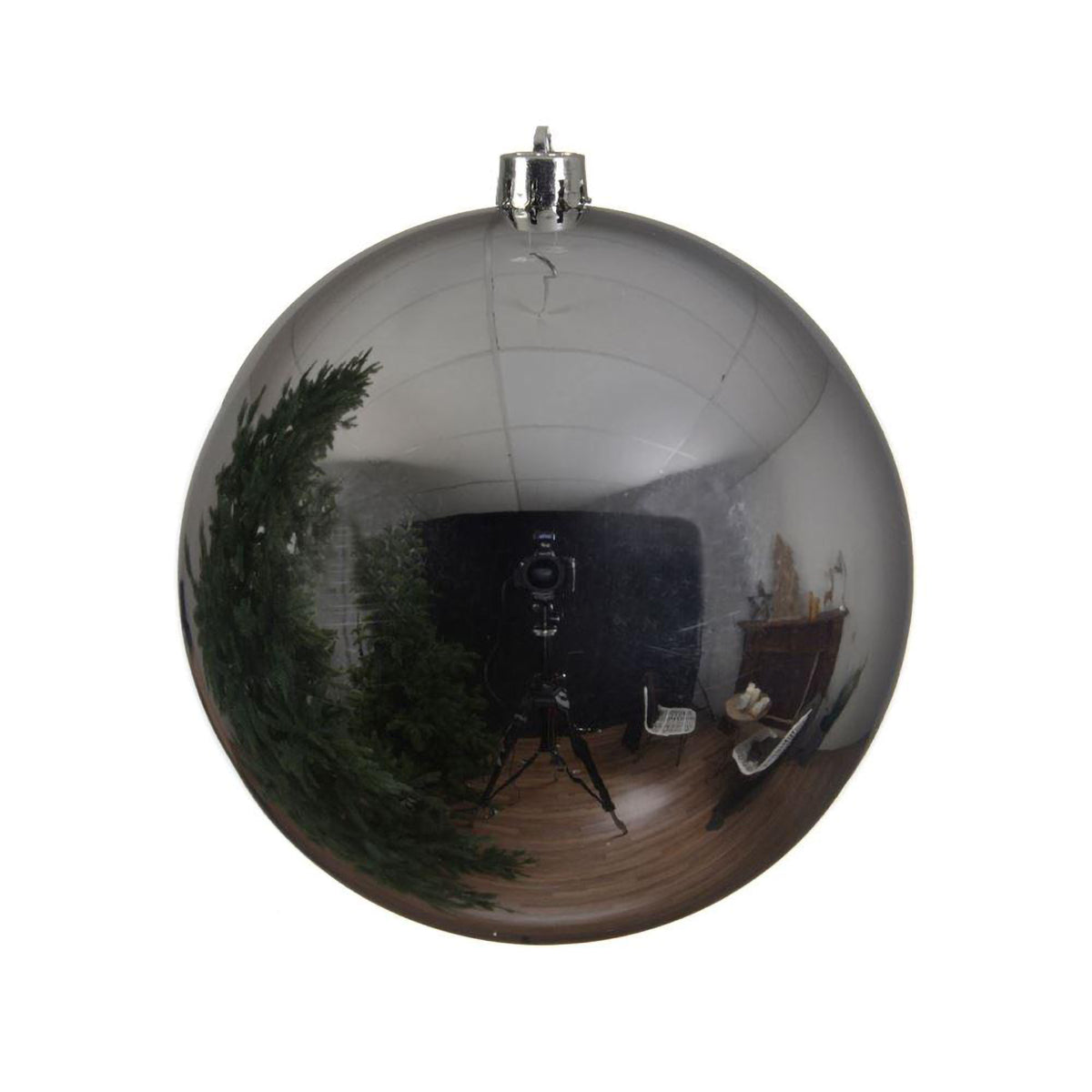 20cm Shiny Silver Shatterproof Christmas Tree Bauble