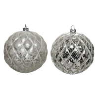 Set of 12 Grey Shiny and Matt Christmas Tree Baubles